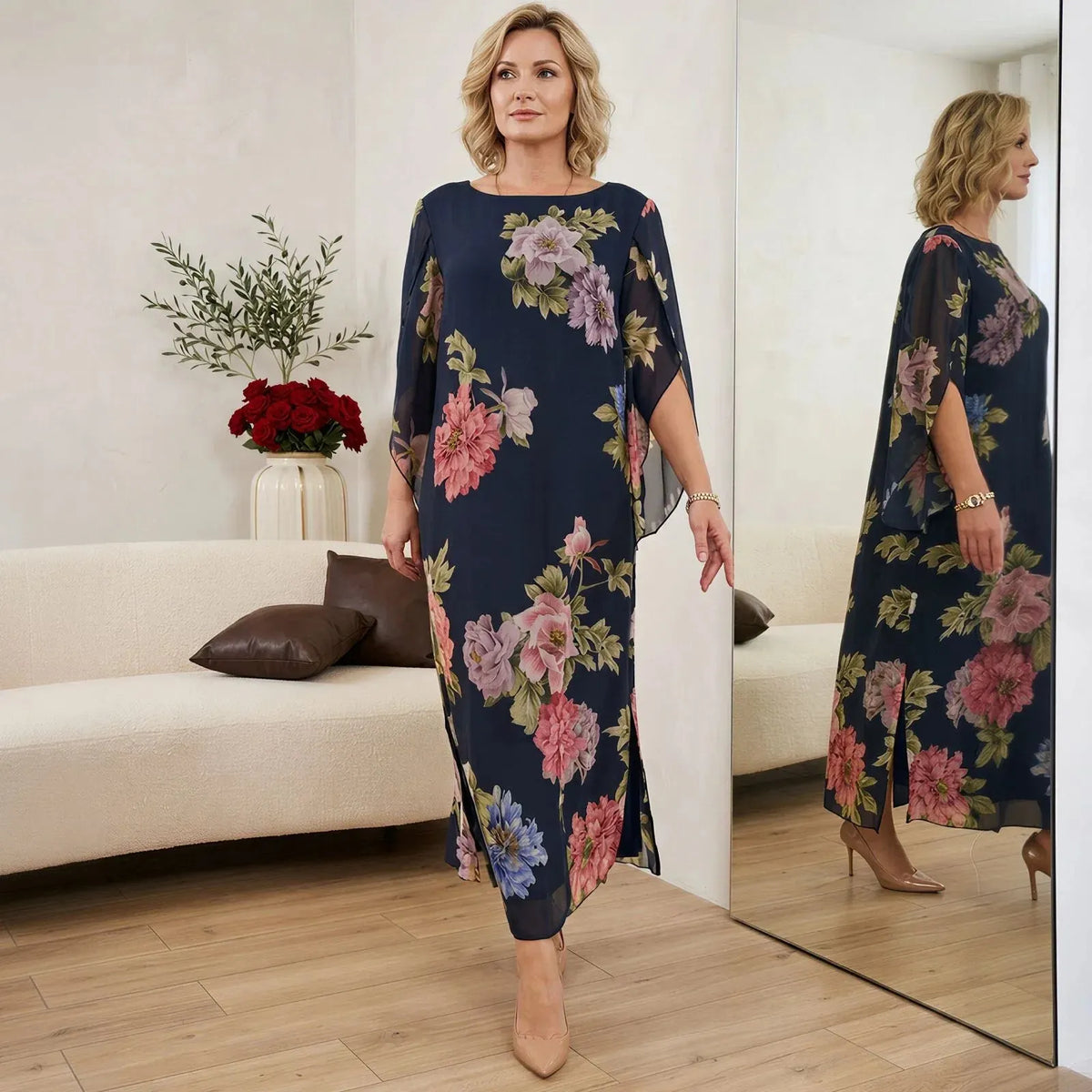 LIMITED TIME 50% OFF!🔥Maxi Dress in Premium Viscose with Floral Print