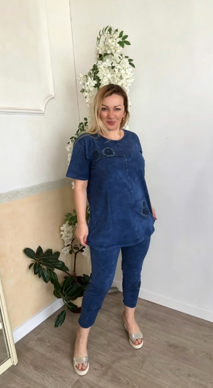 Summer Loose-fitting Slimming Embroidered Casual Suit