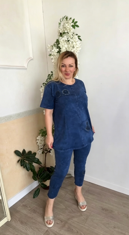 Summer Loose-fitting Slimming Embroidered Casual Suit