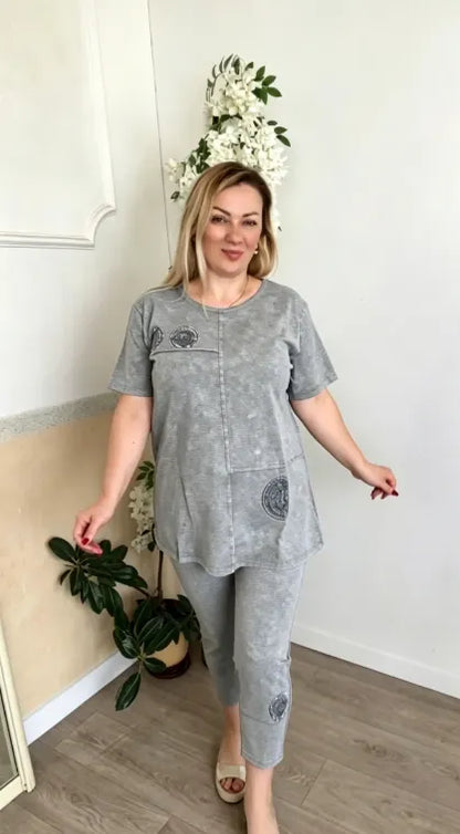 Summer Loose-fitting Slimming Embroidered Casual Suit