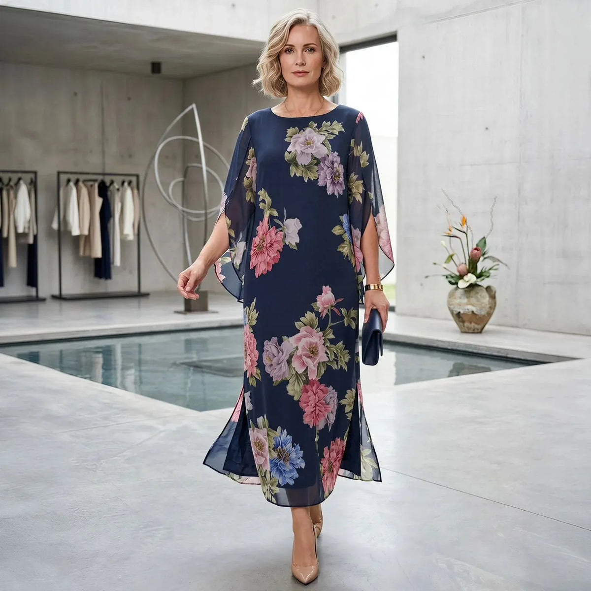 LIMITED TIME 50% OFF!🔥Maxi Dress in Premium Viscose with Floral Print