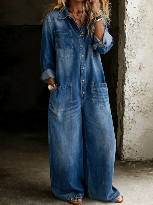 Thalassa - Casual Denim Jumpsuit