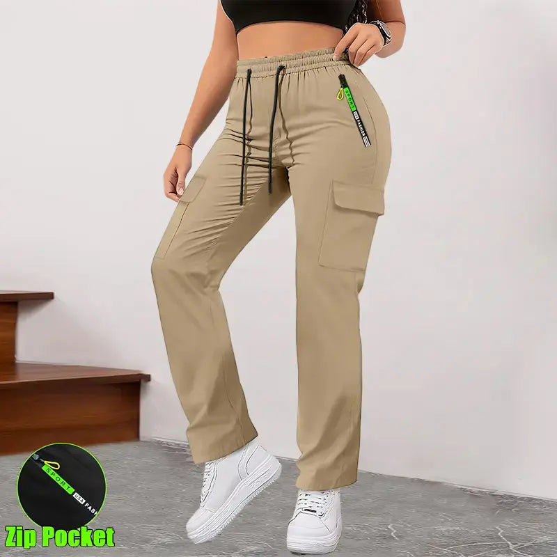 Women’s cargo pants with multiple pockets for outdoor sports and everyday outings