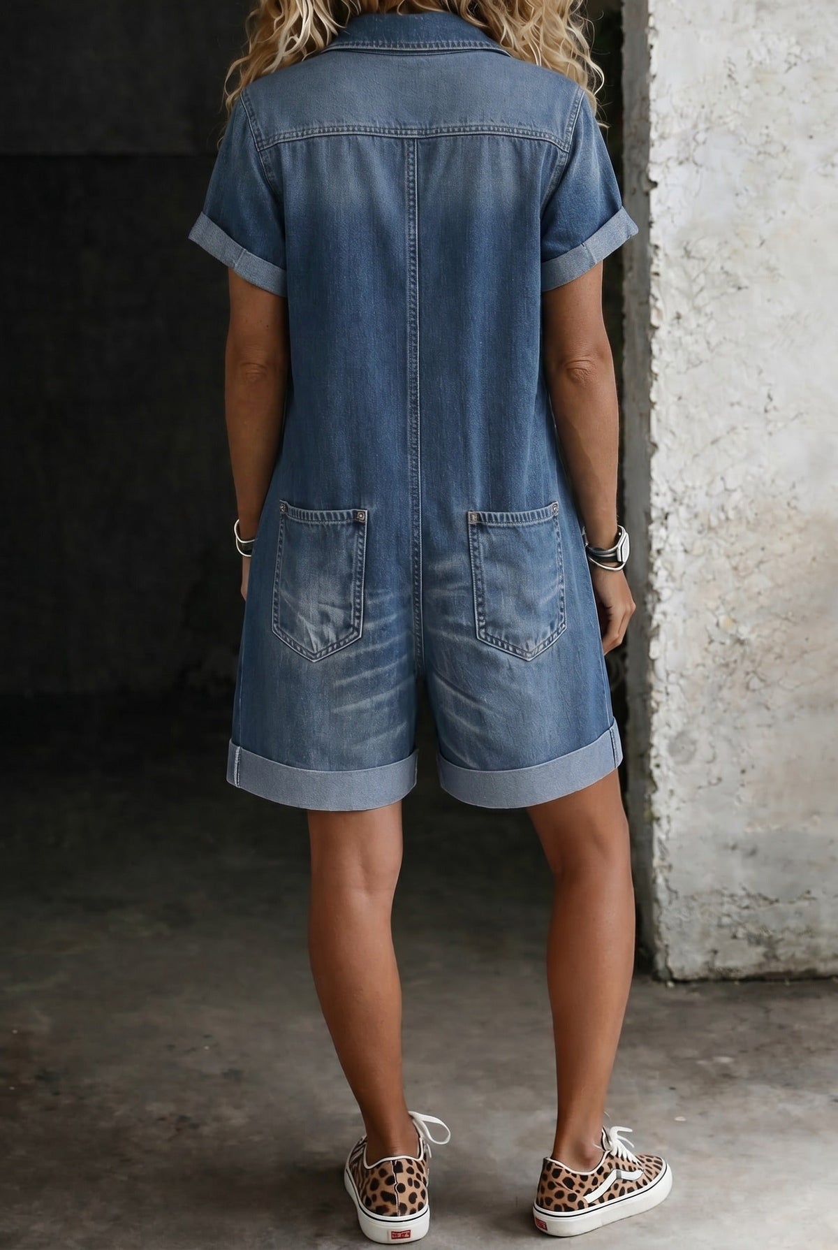 Nora | Casual Denim Jumpsuit Shorts